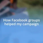 How Facebook groups helped my campaign