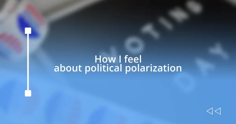 How I feel about political polarization