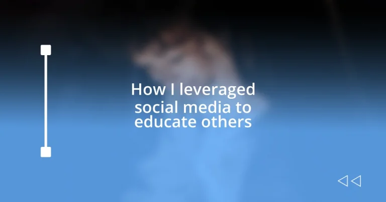 How I leveraged social media to educate others