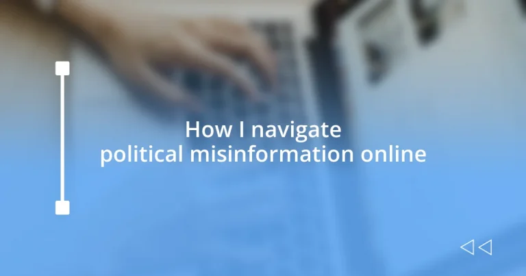 How I navigate political misinformation online