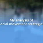 My analysis of social movement strategies