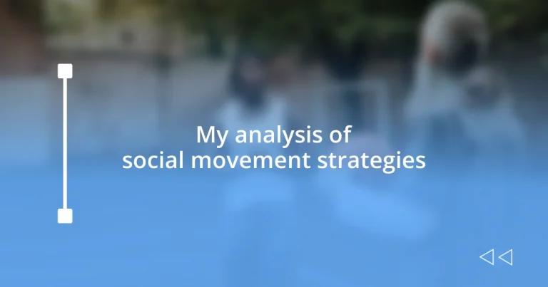 My analysis of social movement strategies