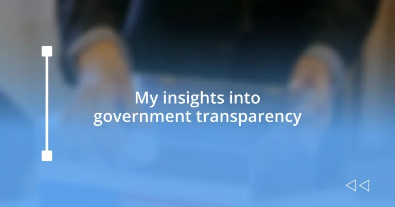 My insights into government transparency