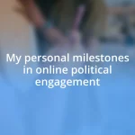 My personal milestones in online political engagement