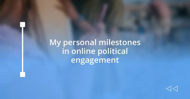 My personal milestones in online political engagement