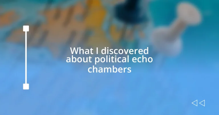 What I discovered about political echo chambers