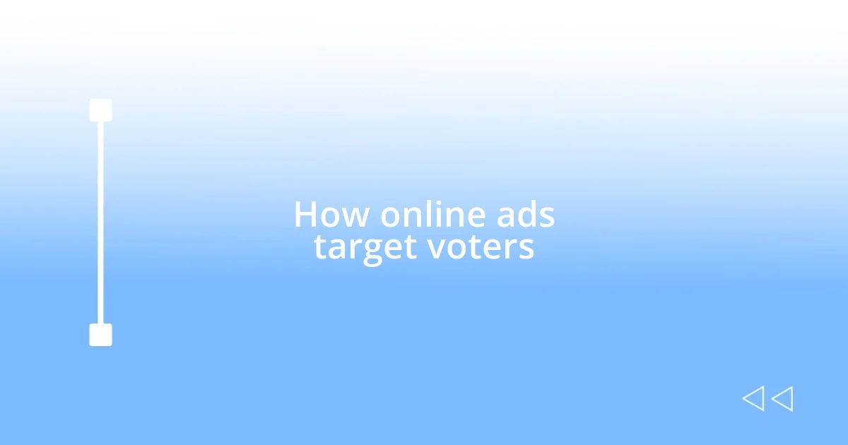 How online ads target voters